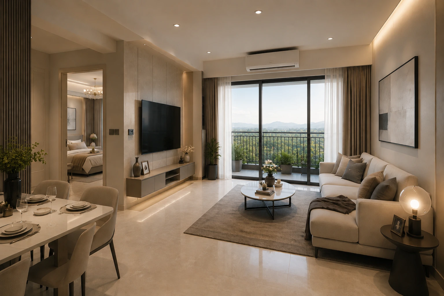 2 BHK living room interior