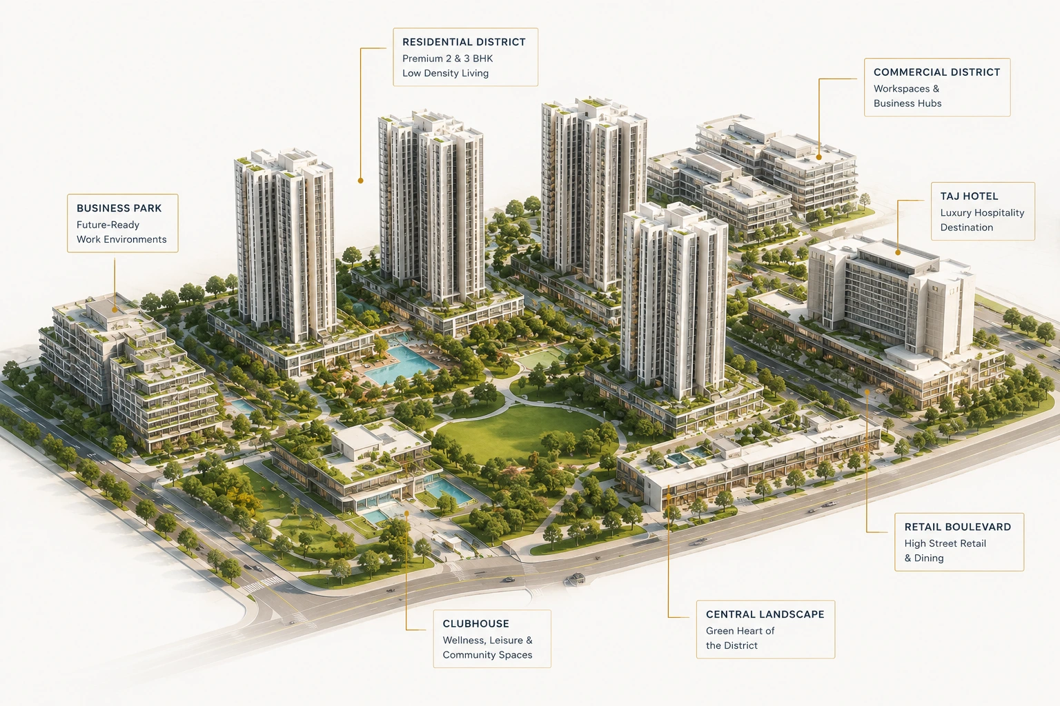 Tata Orbis Ghansoli isometric master plan